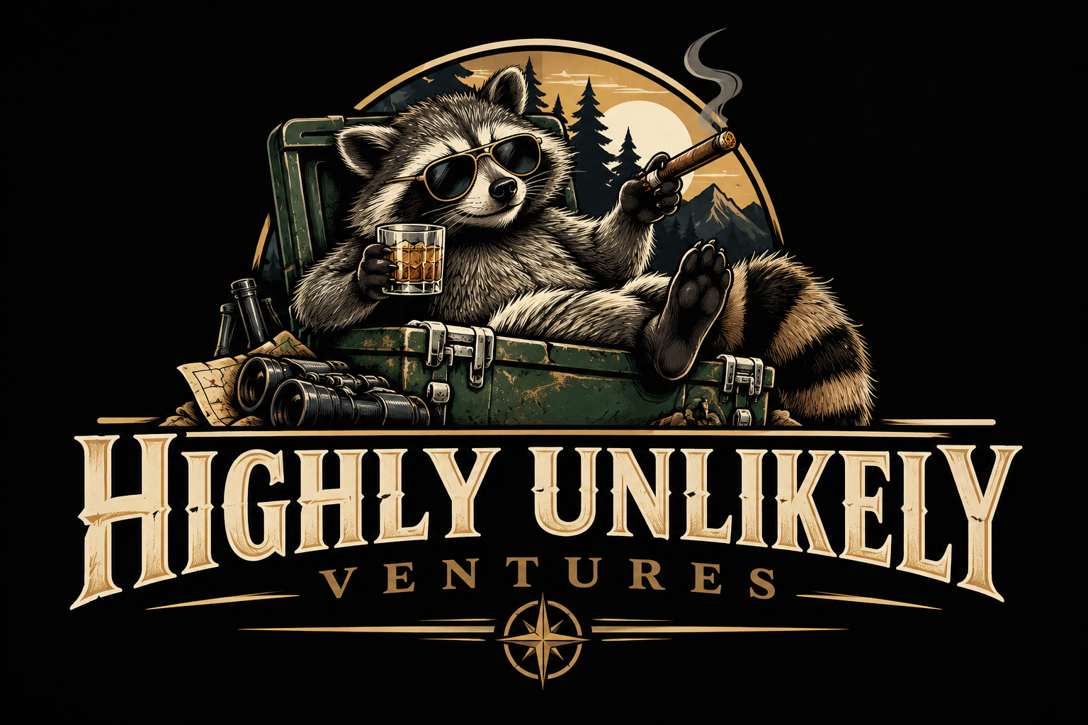 Highly Unlikely Ventures raccoon emblem